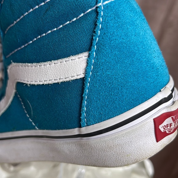 Vans of the wall Turquoise High Tops Sz skateboard shoe wmn size 6 men size 4.5 - Picture 4 of 8